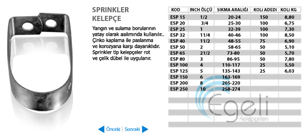 sprinkler kelepçe