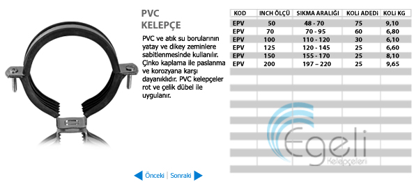 pvc kelepçe